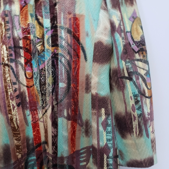 SAVE THE QUEEN NWOT, WOOL AQUA, BROWN MIDI COAT, SIZE M, NEW - Picture 8 of 16